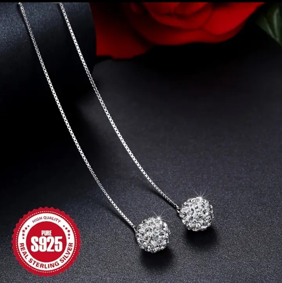 🎄925 Sterling Silver Threader Earrings - Picture 2 of 5